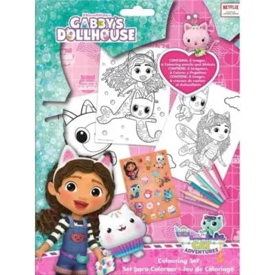 Gabby´s Dollhouse 8 stk litamyndir og trélitir