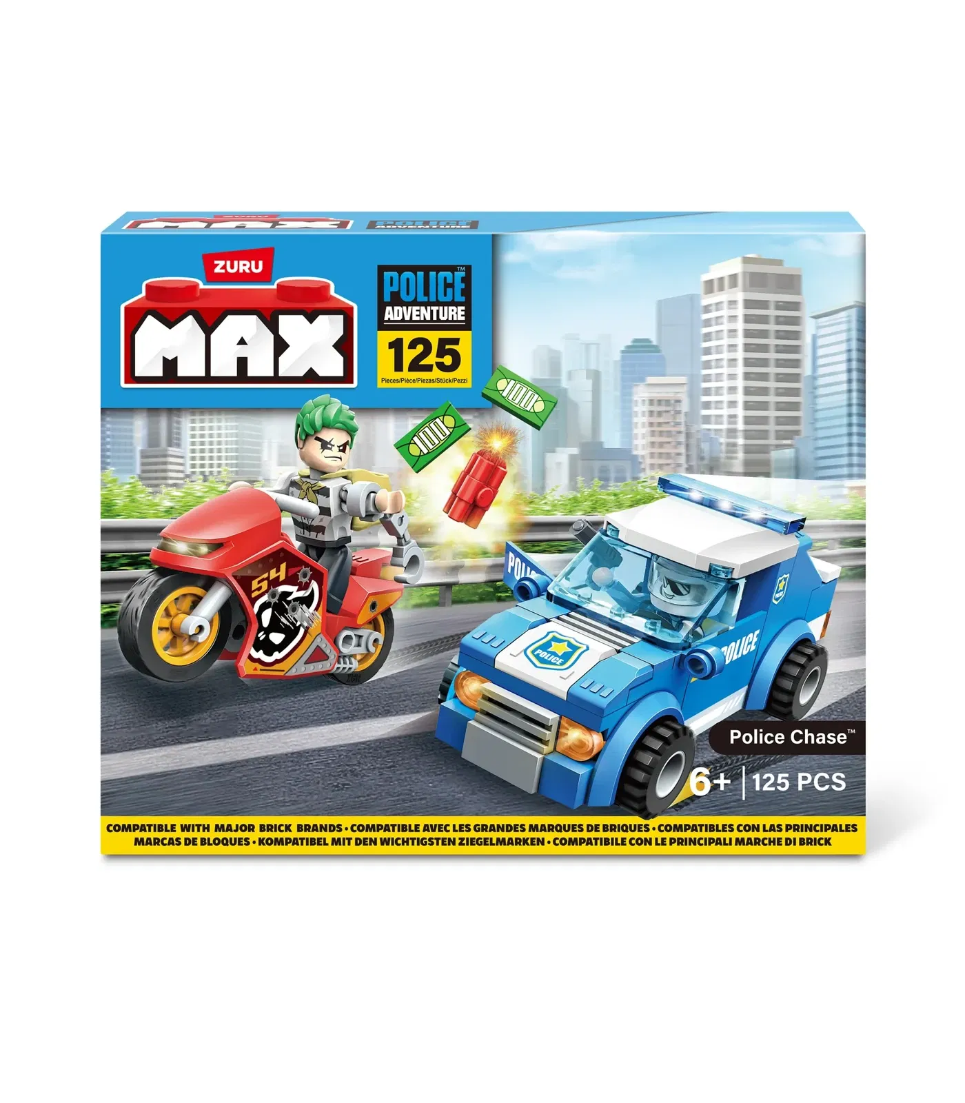 Zuru Max City Lögreglubíll og mótorhjól 125 kubbar - Image 7