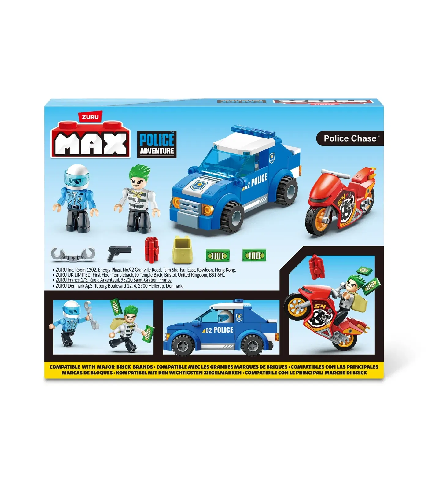 Zuru Max City Lögreglubíll og mótorhjól 125 kubbar - Image 5