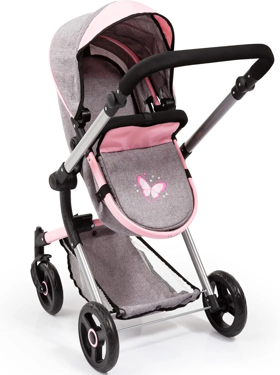 Bayer Design dúkkuvagn með svuntu og skiptitösku -Neo Vario Bleikur og Grár - Image 12