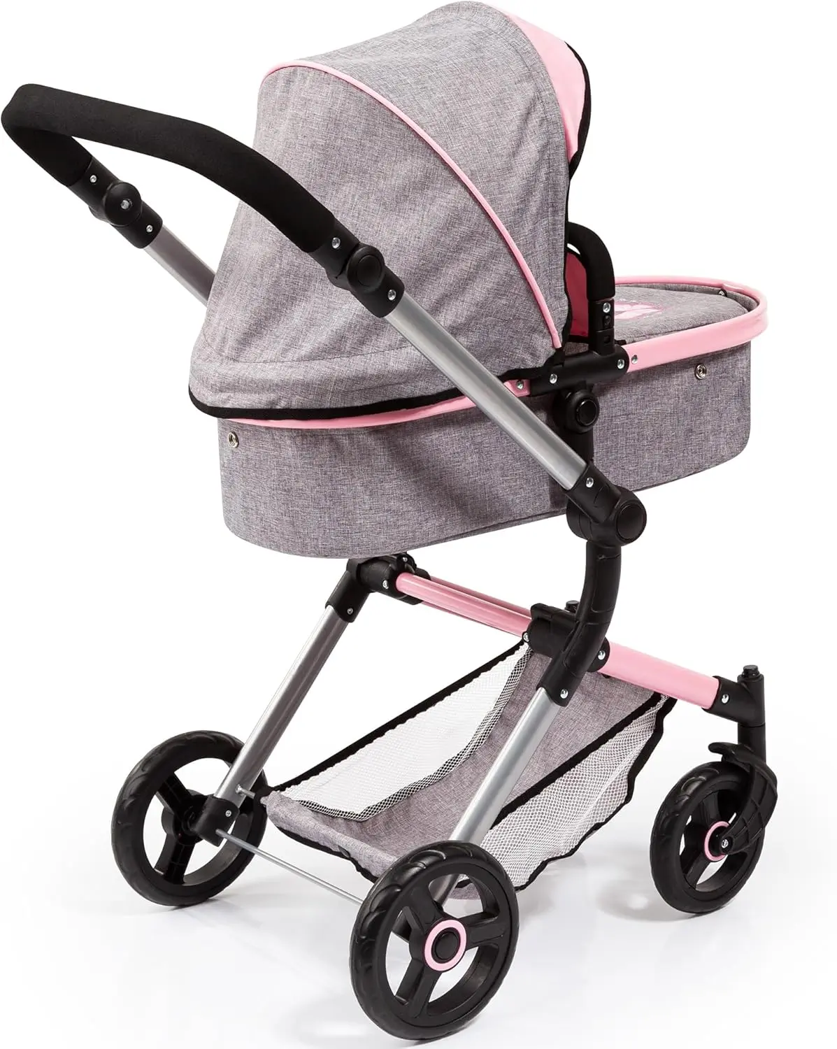 Bayer Design dúkkuvagn með svuntu og skiptitösku -Neo Vario Bleikur og Grár - Image 3