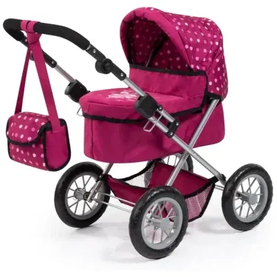 Bayer Design dúkkuvagn með svuntu og skiptitösku - Trendy -Vínrauður