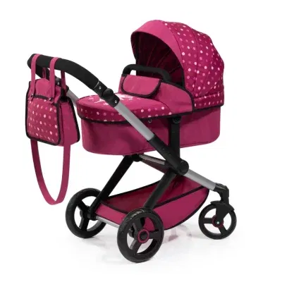 Bayer Design dúkkuvagn með svuntu og skiptitösku -XEO Vínrauður