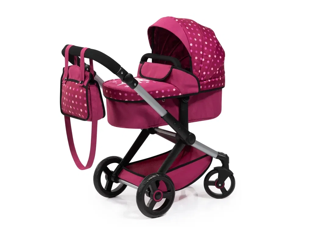 Bayer Design dúkkuvagn með svuntu og skiptitösku -XEO Vínrauður