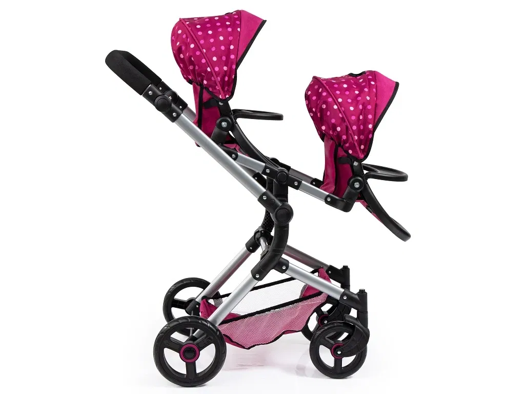 Bayer Design dúkkutvíburakerra með skiptitösku Twin Neo - Vínrauður - Image 8