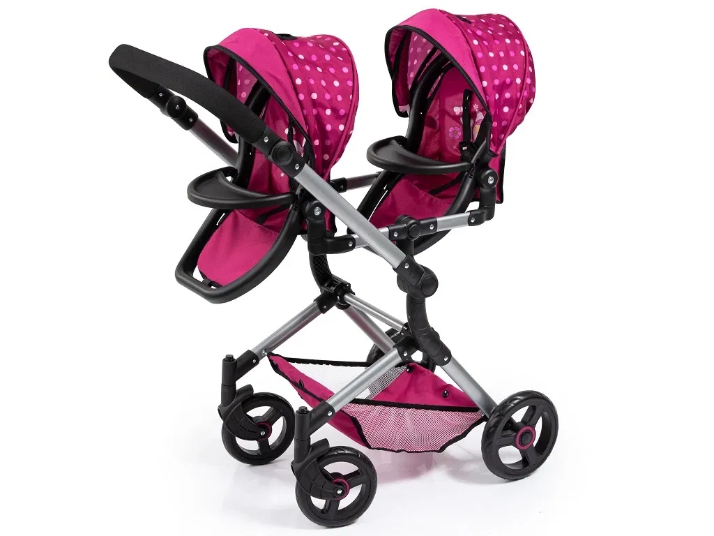 Bayer Design dúkkutvíburakerra með skiptitösku Twin Neo - Vínrauður - Image 7