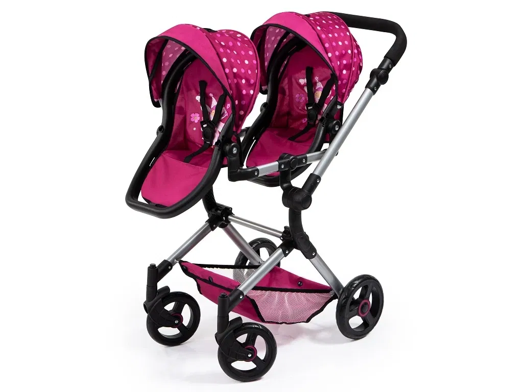 Bayer Design dúkkutvíburakerra með skiptitösku Twin Neo - Vínrauður - Image 6