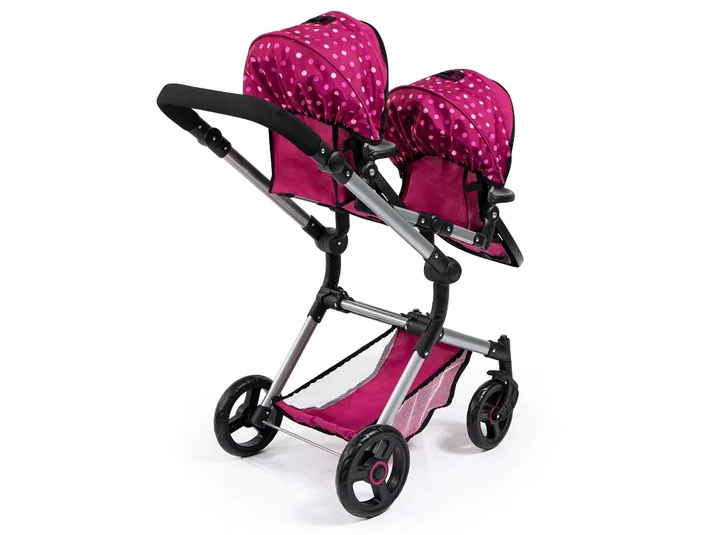 Bayer Design dúkkutvíburakerra með skiptitösku Twin Neo - Vínrauður - Image 5