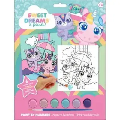 Einhyrningalitabók með vatnsmálningu