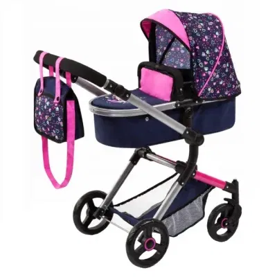 Bayer Design dúkkuvagn með svuntu og skiptitösku -Neo Vario Blár með bleiku