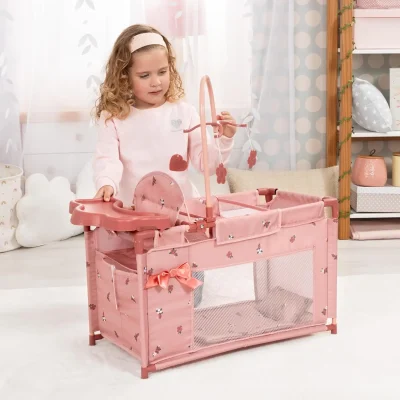 Dúkkurúm með fylgihlutum Ferskjubleikt