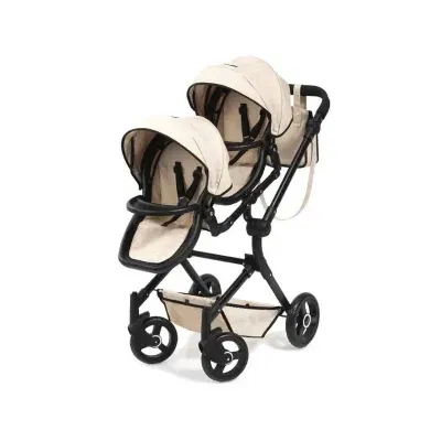 Bayer Design tvíburadúkkukerra með  skiptitösku Twin Neo - Beige