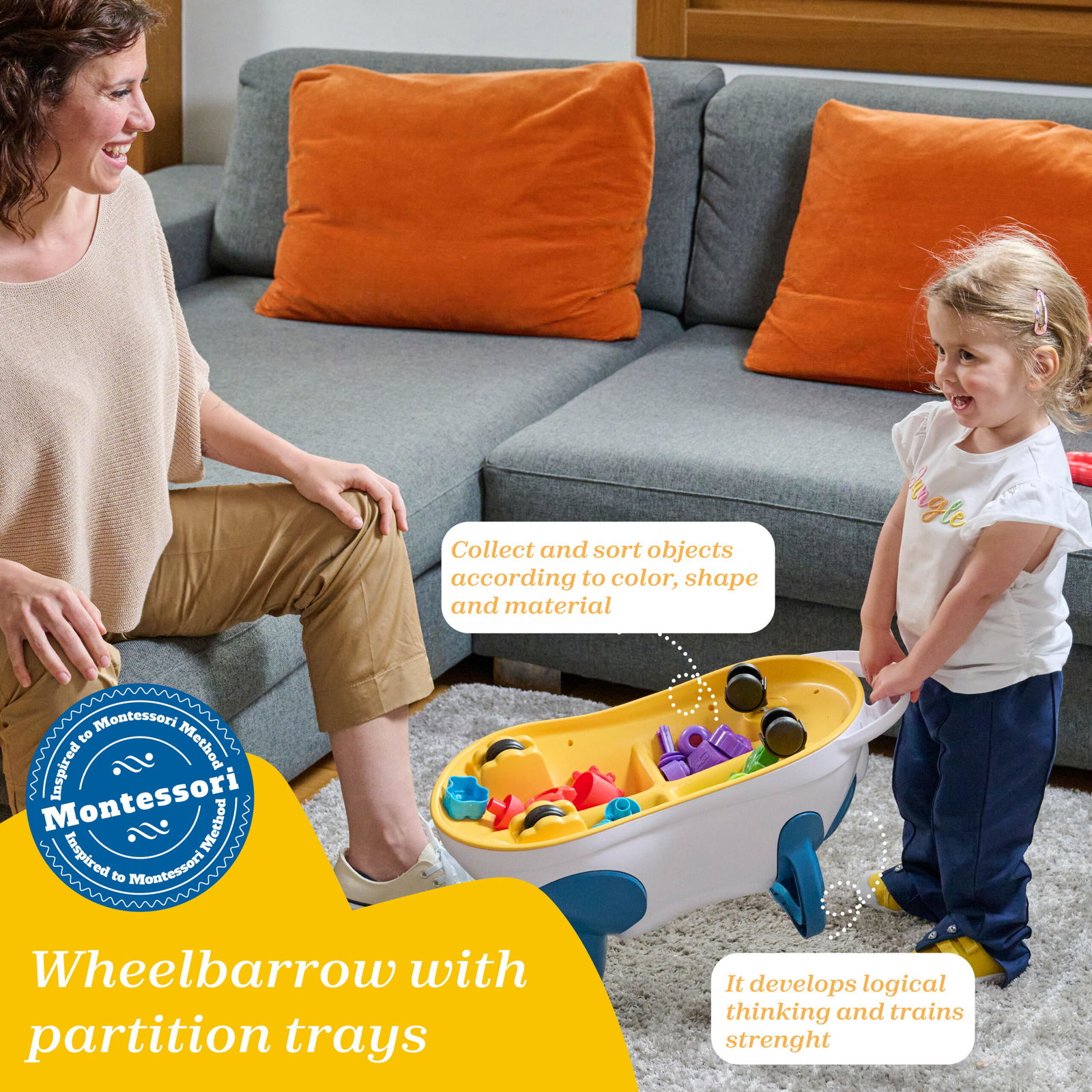 Chicco Panda 3-1 sparkbíll, formakassi og hjólbörur - Image 4